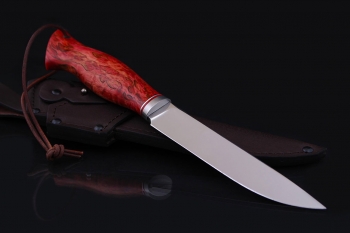 Нож "Лиса" Клинок х12мф. Рукоять карельская береза(красная).
